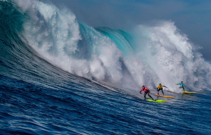 Todos Santos Challenge. Anthony Tashnick, Greg-Long y Carlos Burle. Foto: Hallman