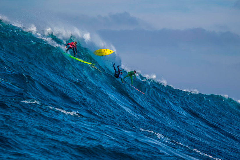 Todos Santos Challenge. Josh Kerr, Carlos Burle and Nic Lamb durante la final.